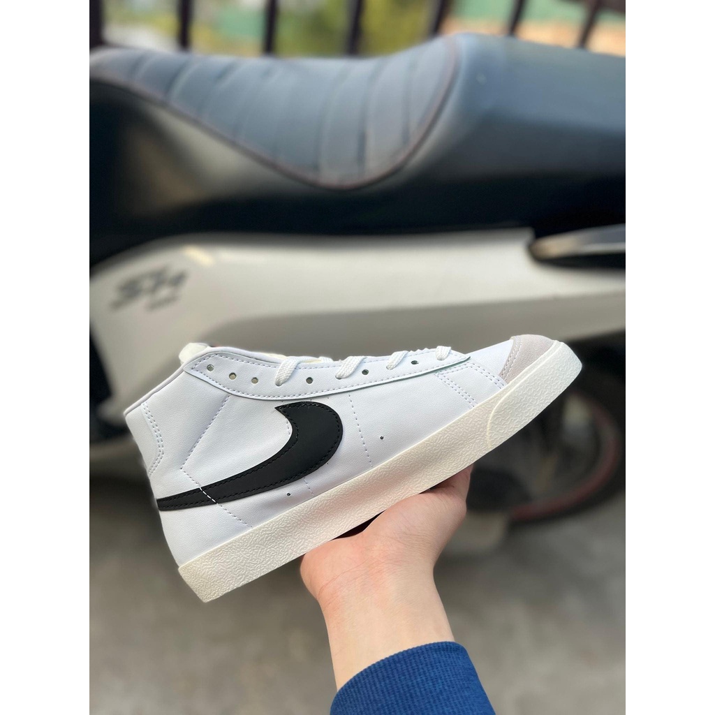 Giày Sneaker Nike Blazer Mid 77 Vintage White Black Cao Cổ Kiểu Dáng Thể Thao Phối Màu Đen Trắng Cao Cấp Full Bill Box