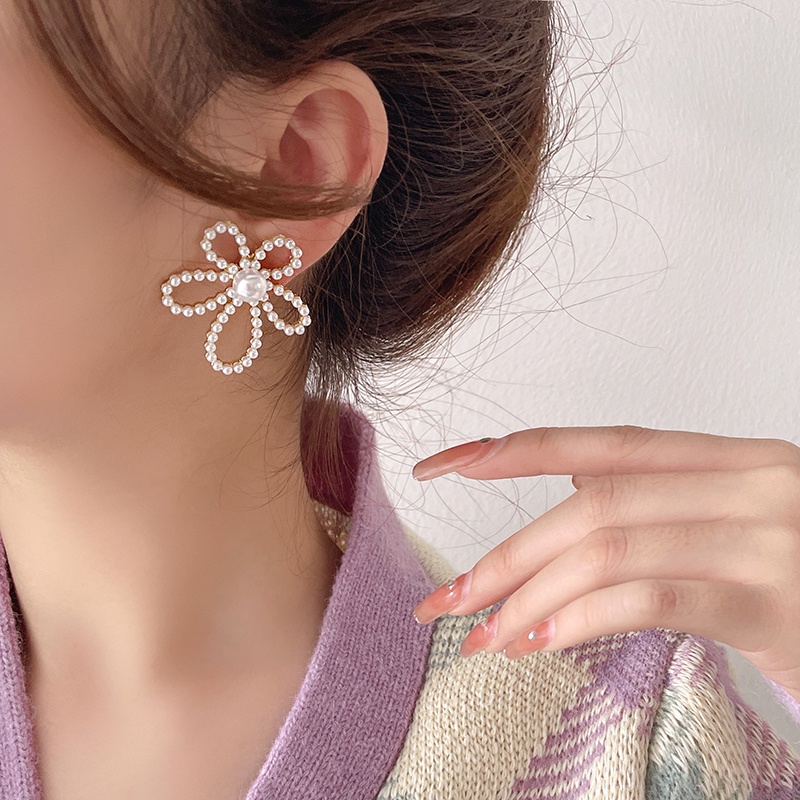 Bông tai đính ngọc trai nhân tạo thời trang Hàn Quốc cao cấp
