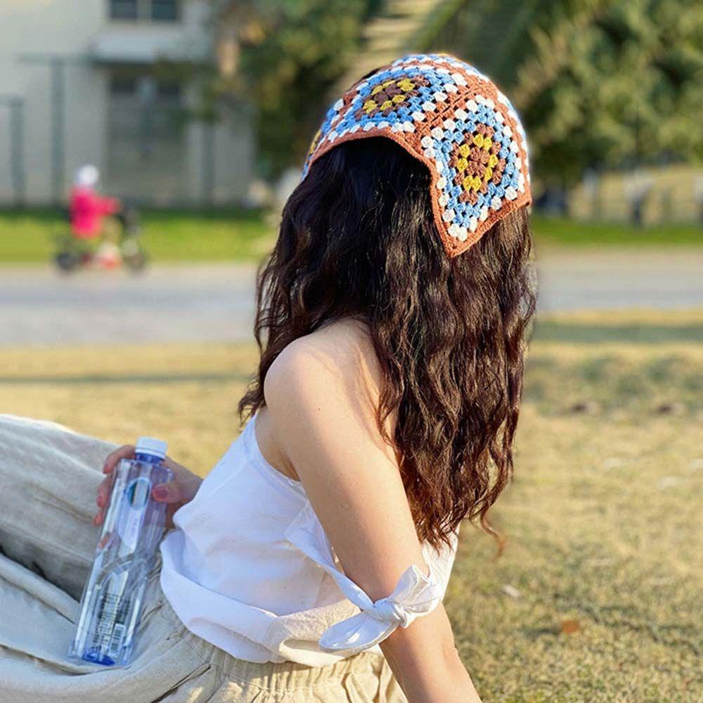 Băng Đô Dệt Kim Hình Tam Giác Họa Tiết Hoa Phong Cách Bohemian Thời Trang Mùa Hè Cho Nữ