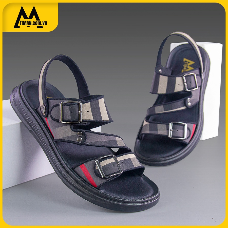 Sandal nam kiểu giày quai hậu mang đi học chất liệu da bảo hành 1 năm DK62 TIMAN