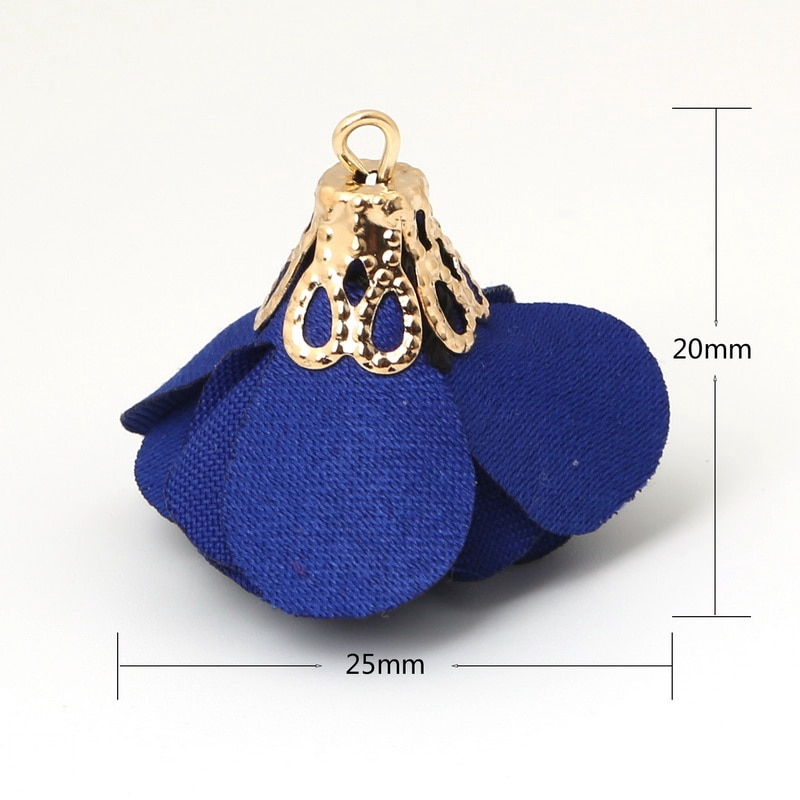 Charm hoa có chốt hình ngọn đuốc màu vàng 20x25mm dùng làm móc khóa thủ công