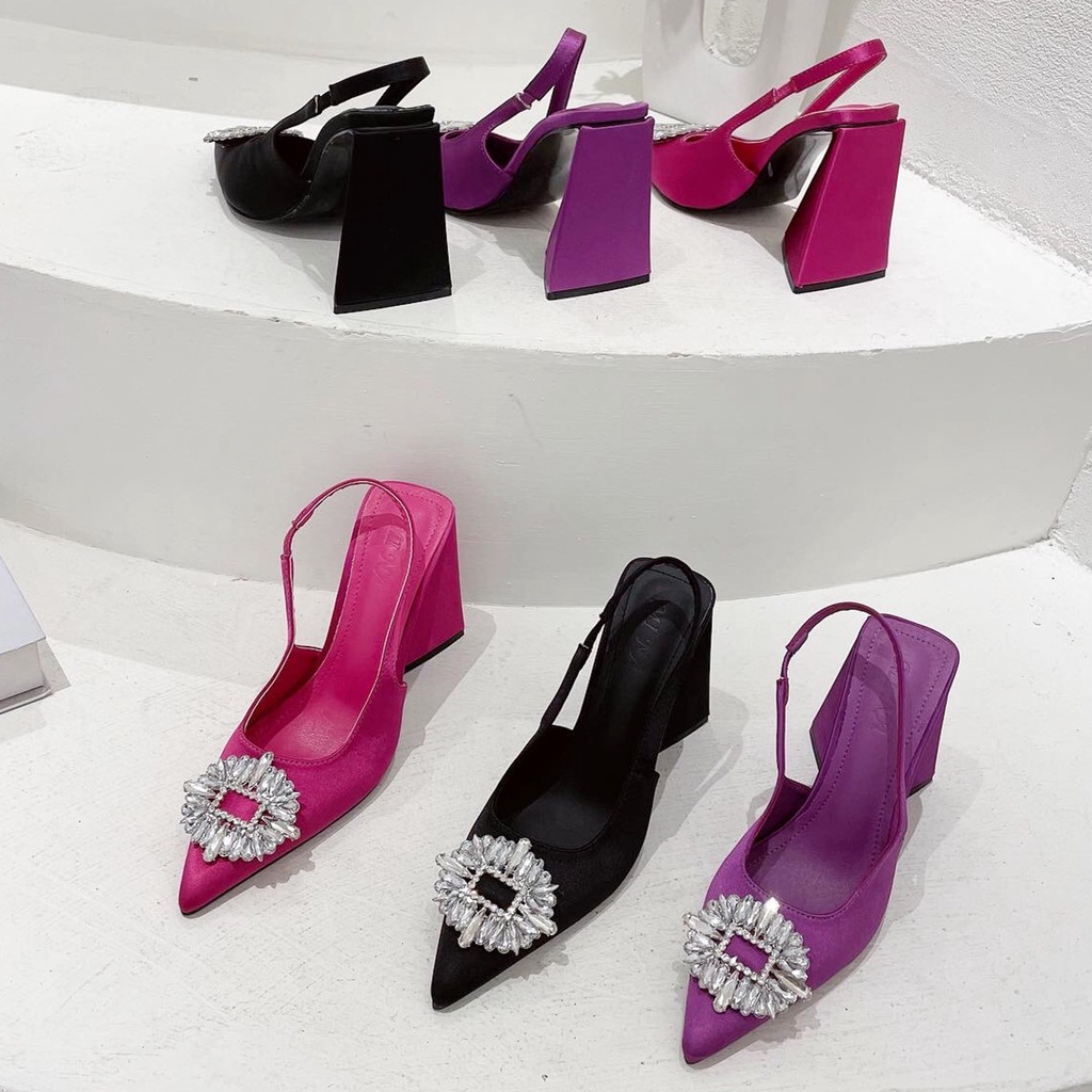 Giày cao gót đính đá hình hoa hướng dương 4.33 inch cỡ 35-41 hợp thời trang cho nữ