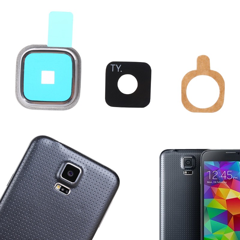 1 Bộ Miếng Dán Bảo Vệ Camera+Khung Kim Loại Cho Samsung Galaxy S5