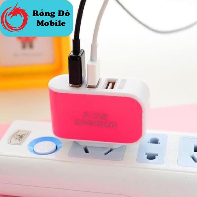 Củ cắm sạc 3 Cổng Usb dùng cho mọi loại điện thoại bảo hành lỗi 1 đổi 1 trong 3 tháng Rồng Đỏ Mobile