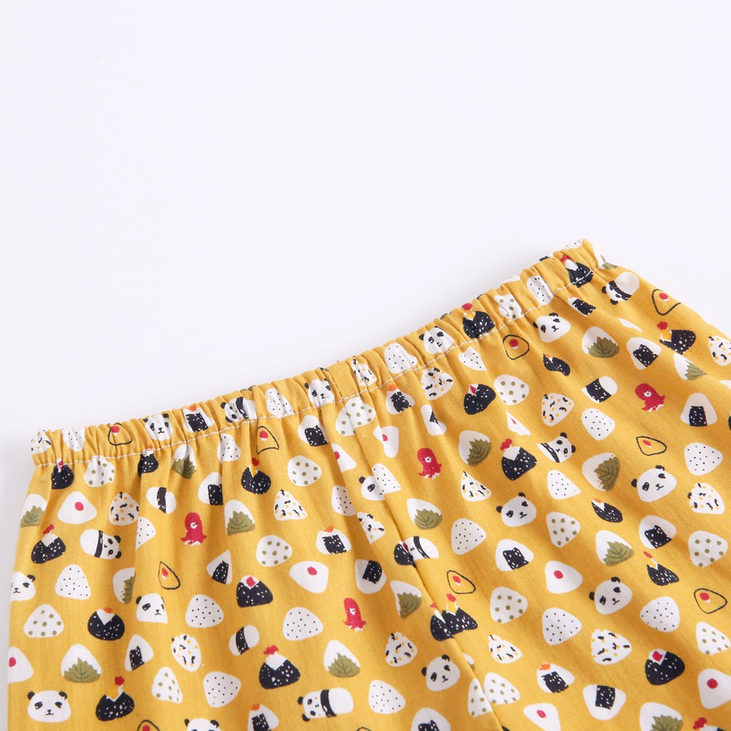 Set Áo Quần Ngủ Sanlutoz Bằng Chất Liệu Cotton Màu Vàng Phong Cách Thời Trang Mùa Hè Dành Cho Bé