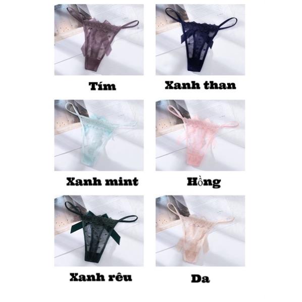 Quần Lót Nữ Cradin ❤️ Lọt Khe Ren Xuyên Thấu Dây Mảnh Đính Nơ To Quyến Rũ 8065