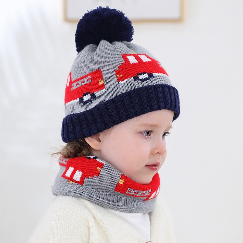 Set Mũ beanie + Khăn Choàng Cổ Cho Bé 0-4 Tuổi