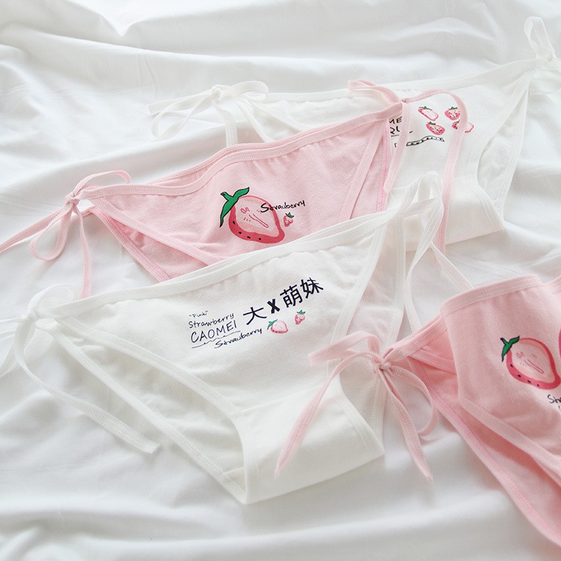 🍓Quần Lót Nữ Cotton Dâu Tấy Buộc Dây Hông Dễ Thương Lắm Lun Nè🍓-Z3-D5T2