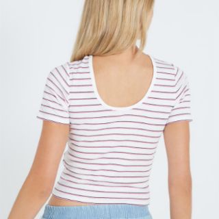 Áo croptop thun kẻ sọc cá tính