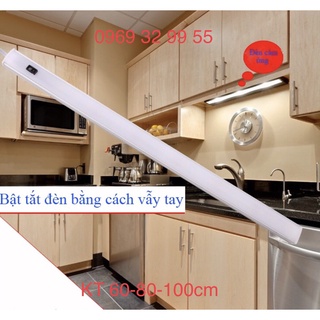 Bộ Đèn LED Tủ Bếp 80cm 18W/m Có Nguồn 12v và Cảm Biến Vẫy Tay MV-CB-U80 Dùng Thanh nhôm kích thước U16*7mm