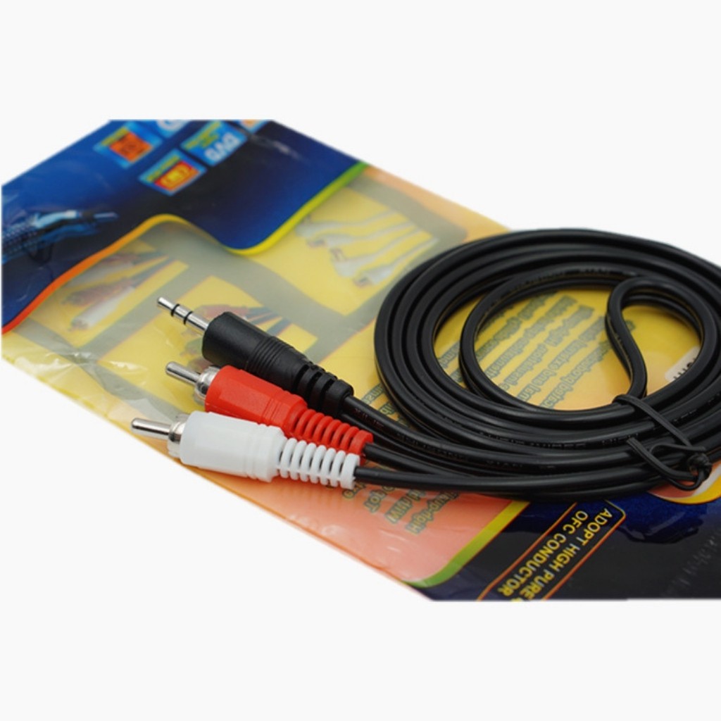 Cáp loa 1 đầu 3.5 ra 2 đầu AV hoa sen dài 1.5M & 5M