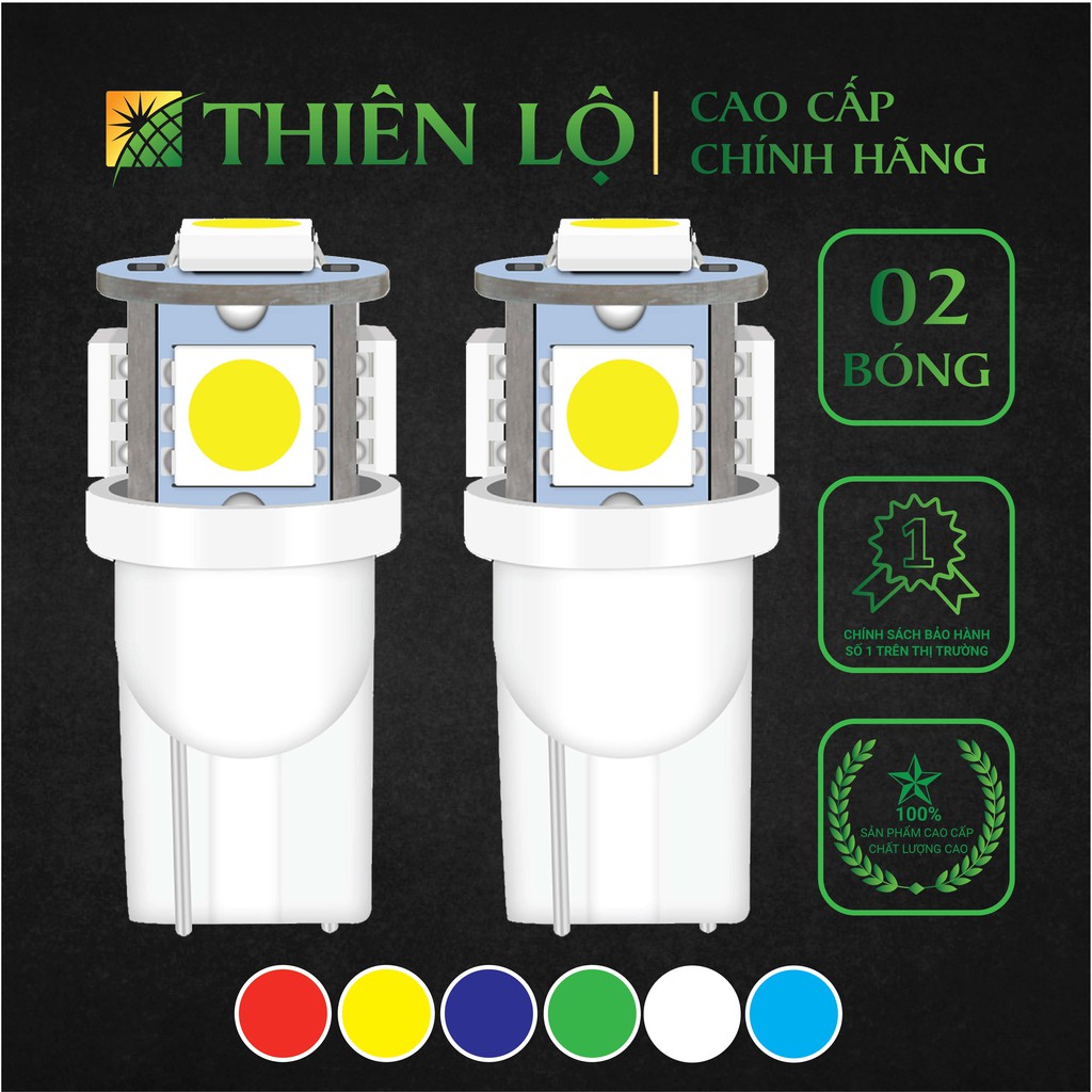 [GIÁ 2 ĐÈN][CHIP THẾ HỆ MỚI] Bóng đèn LED xi nhan demi T10 Chip 5050 5 SMD của Thiên Lộ dùng cho ô tô xe máy