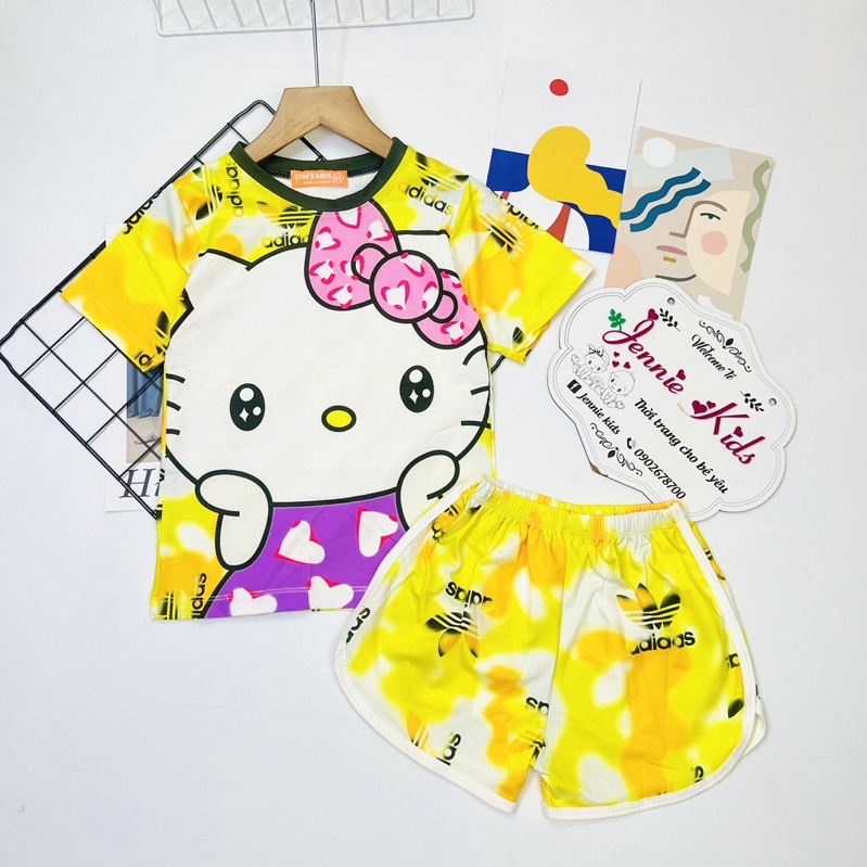 Đồ bộ bé gái, bộ thể thao bé gái vải thun lạnh 3D Jennie Kids J408