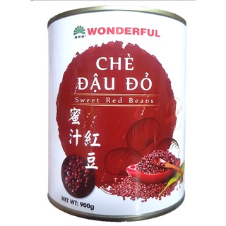 Chè Đậu Đỏ Ngâm Đường Wonderful Lon 900g