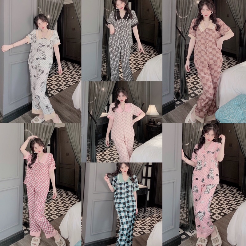 Đồ bộ Pijama Lụa Mango, chất lụa mềm mịn, không nhăn, không xù  Ảnh thật