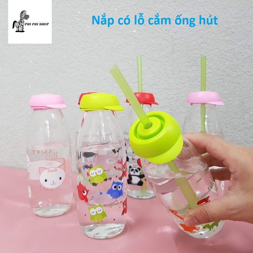 Chai thủy tinh Herevin 500ml Bình thủy tinh đựng nước đựng sữa , nước trái cây