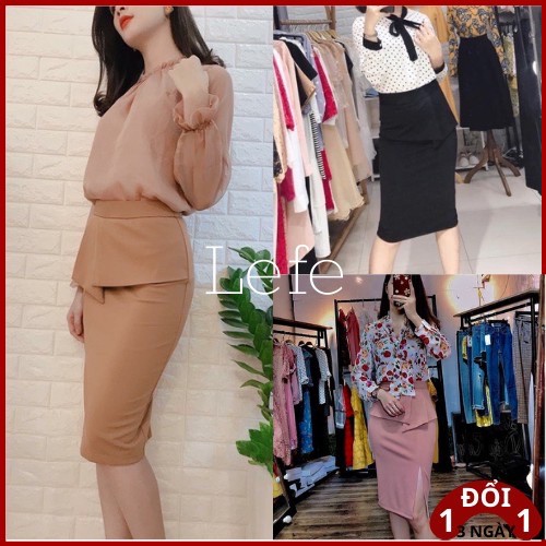 Chân váy bút chì xẻ bên sườn ⭐FREESHIP⭐ chân váy zip thiết kế có tà bèo ở phần bụng - chất liệu Umi mềm mịn co giãn | BigBuy360 - bigbuy360.vn