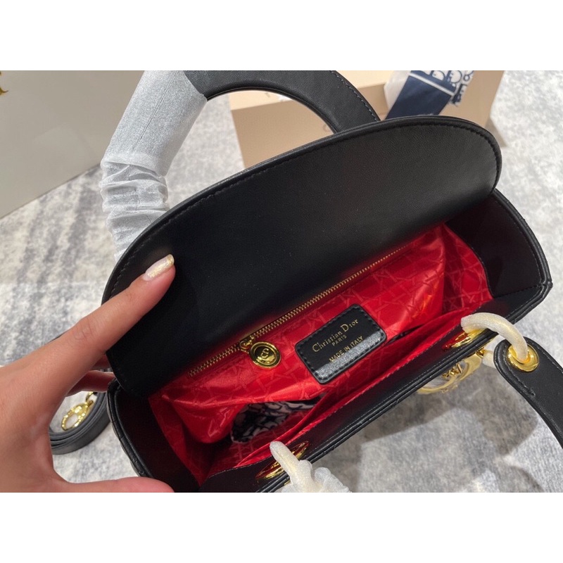 Túi xách Diỏr lady 5 ô sz 24 da bò hàng order xưởng