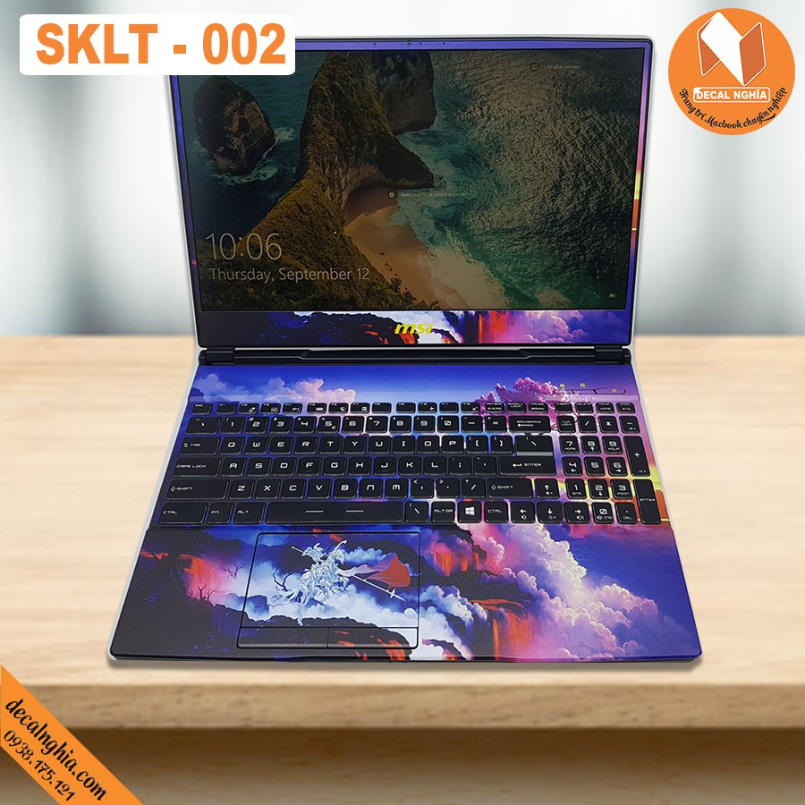 Aluminum skin dán laptop MSI-GV72-7RD