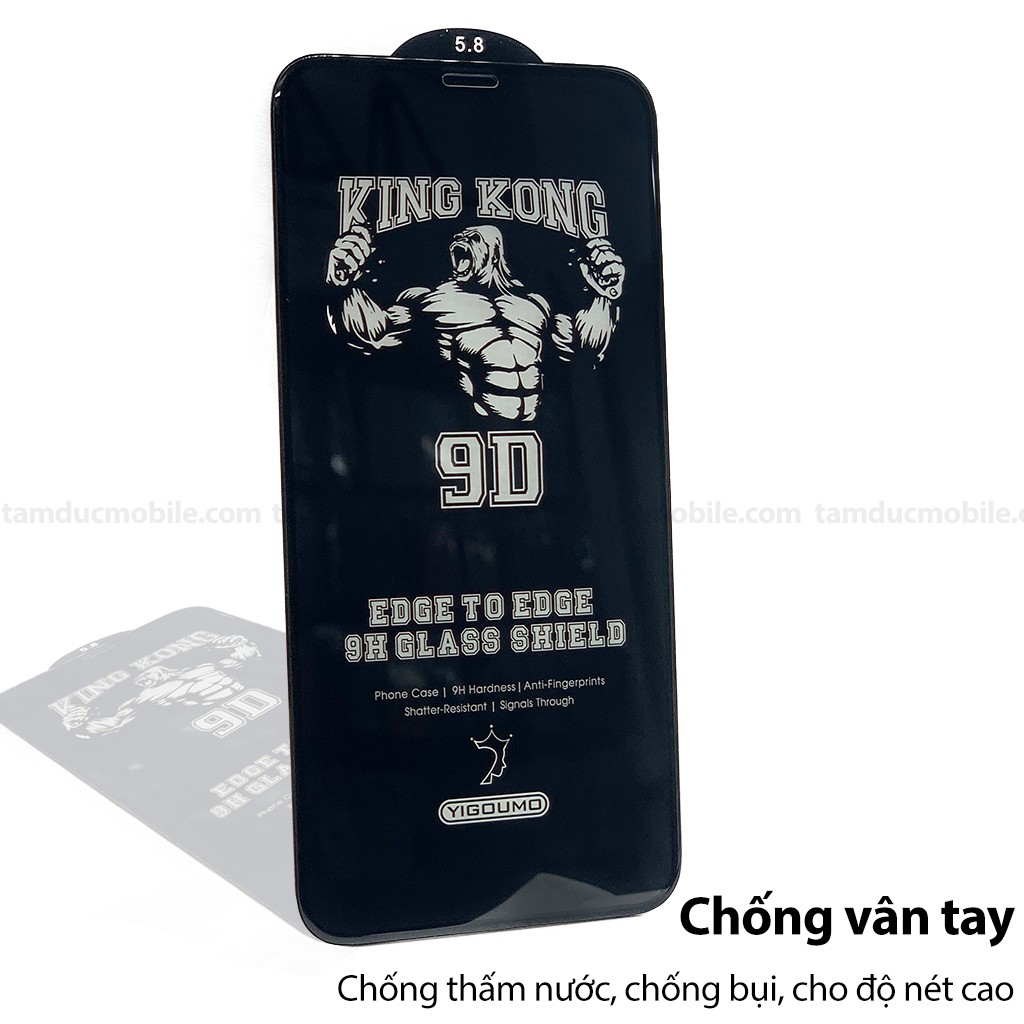 🌟CHÍNH HÃNG🌟Kính cường lực KingKong 9D Full 100% viền chính hãng FULLBOX 100% IPHONE IP X XS XR 11 12 / MINI / PRO / MAX