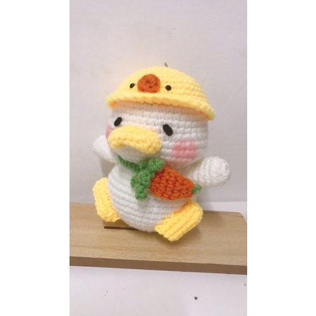 Móc khóa ducky thú bông bằng len