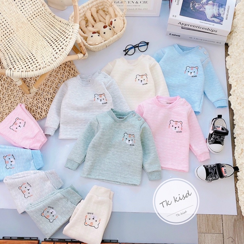 bộ nỉ xốp trần bông siêu đẹp cho bé trai và bé gái