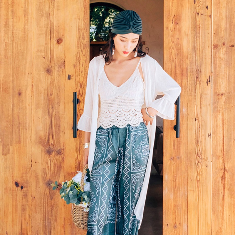 Áo Croptop Dệt Kim Cổ Chữ V Thêu Họa Tiết Hoa Thời Trang Cho Nữ