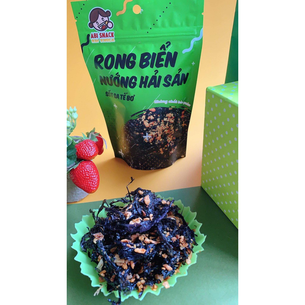 RONG BIỂN CHÁY TỎI NƯỚNG HẢI SẢN SỐT SA TẾ BƠ ABI SNACK