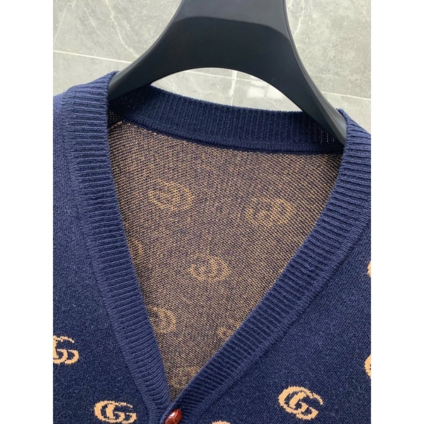 Áo khoác Cardigan nam Gu cci GG GC họa tiết logo cao cấp