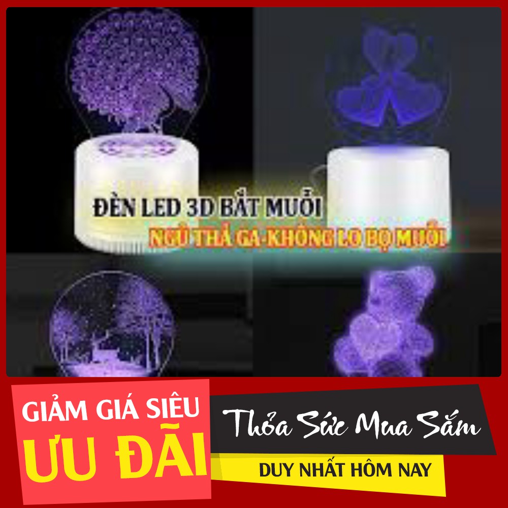 [XẢ KHO_FREESHIP] [XẢ KHO_FREESHIP]  Đèn bắt muỗi kèm đèn ngủ thông minh chế độ Led 3D hiển thị cực đẹp