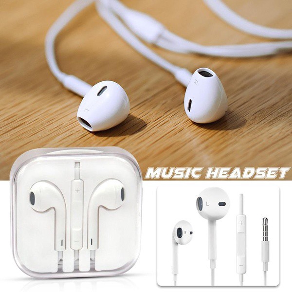 Tai nghe EarPods jack 3.5mm giảm tiếng ồn rảnh tay đa năng có điều khiển từ xa kèm mic cho Apple iPhone