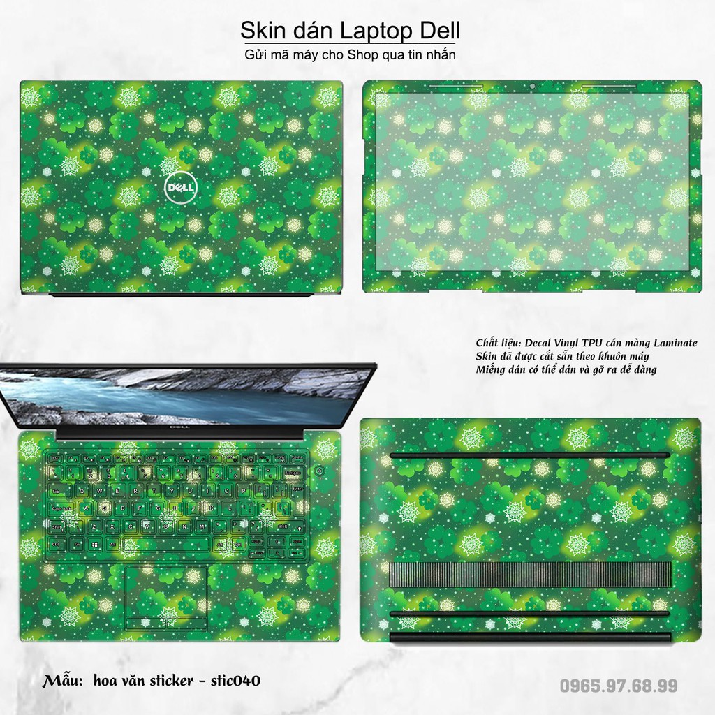 Skin dán Laptop Dell in hình Hoa văn sticker nhiều mẫu 7 (inbox mã máy cho Shop)