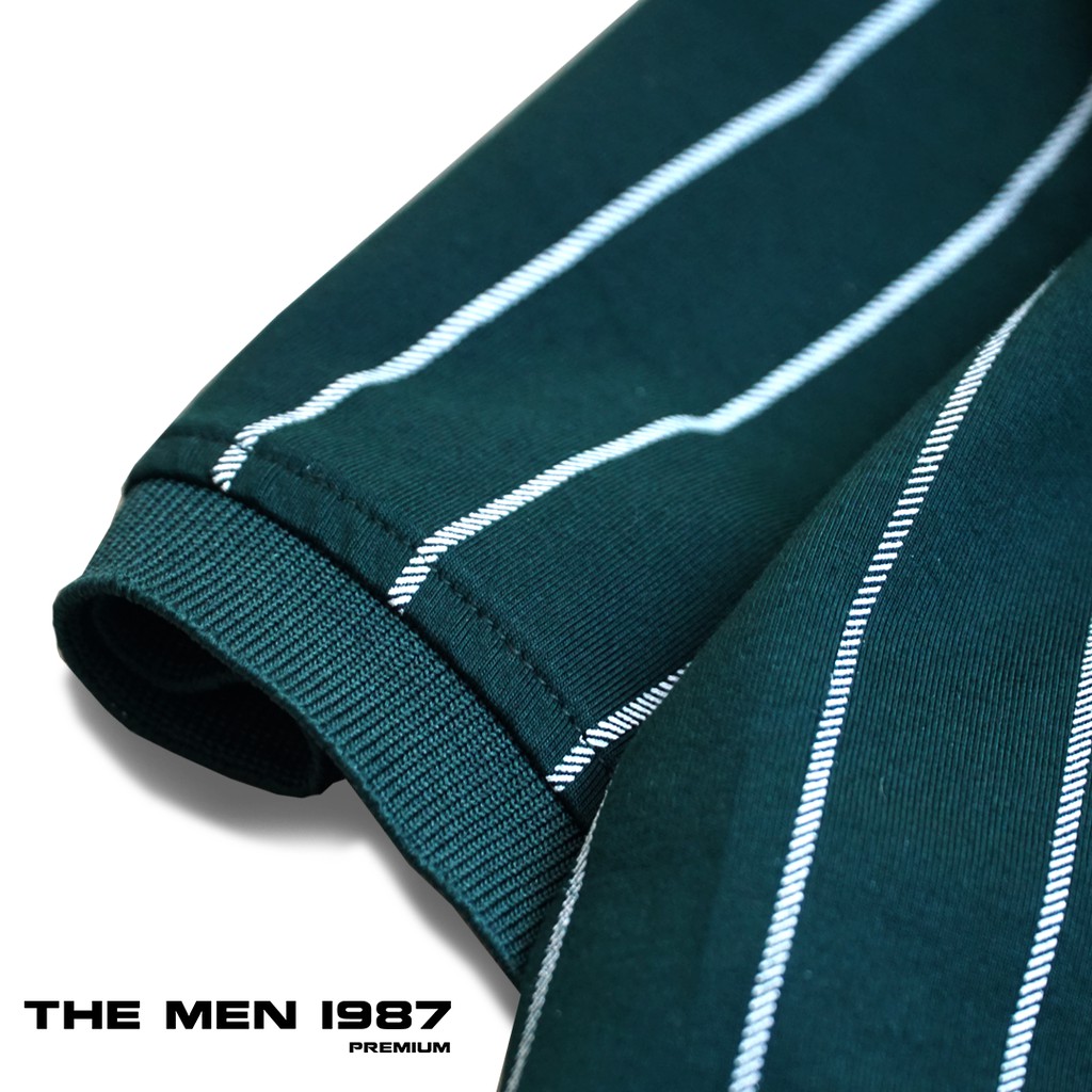 Áo Polo Nam Phối Sọc The Men 1987 Chất Thun Cotton Co Dãn 4 Chiều Xuất Xịn, Chuẩn Form