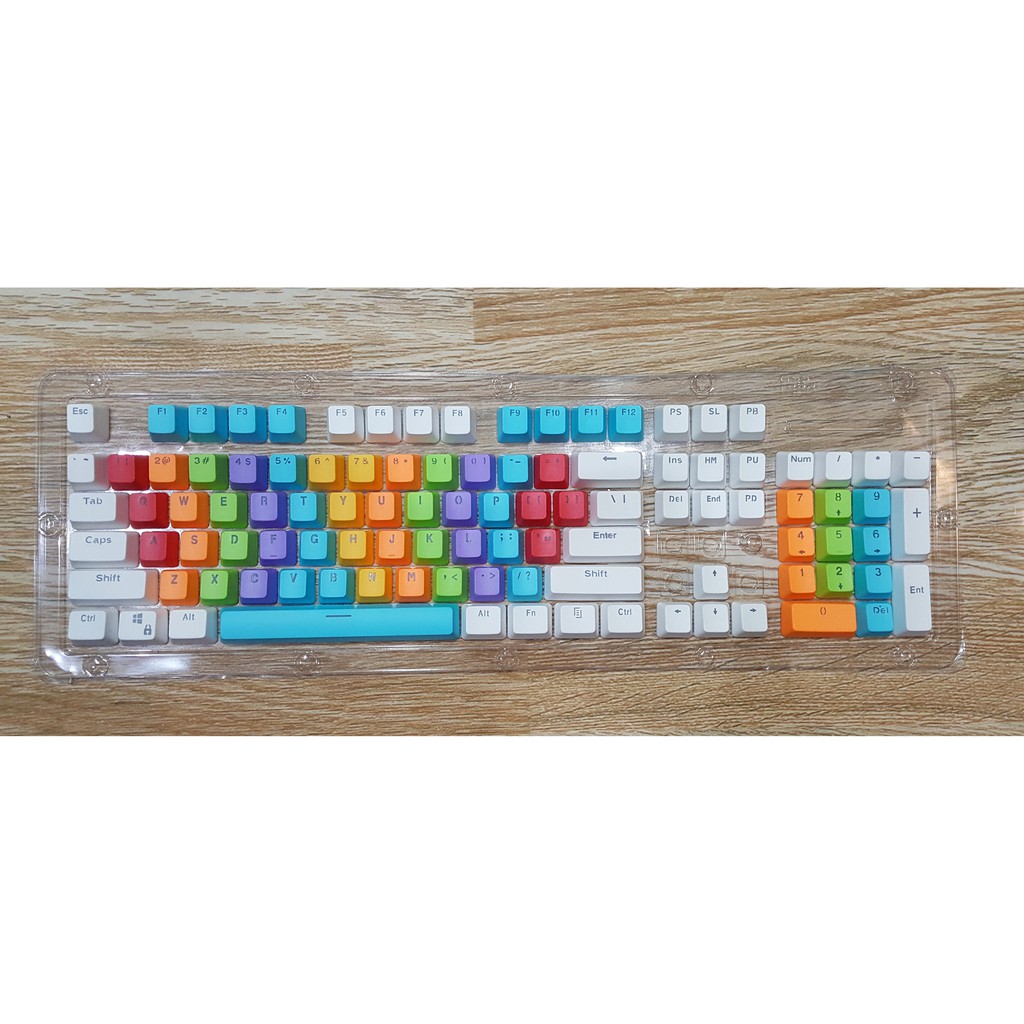 Keycap Rainbow PBT xuyên led doubleshot - nút bàn phím nhiều màu