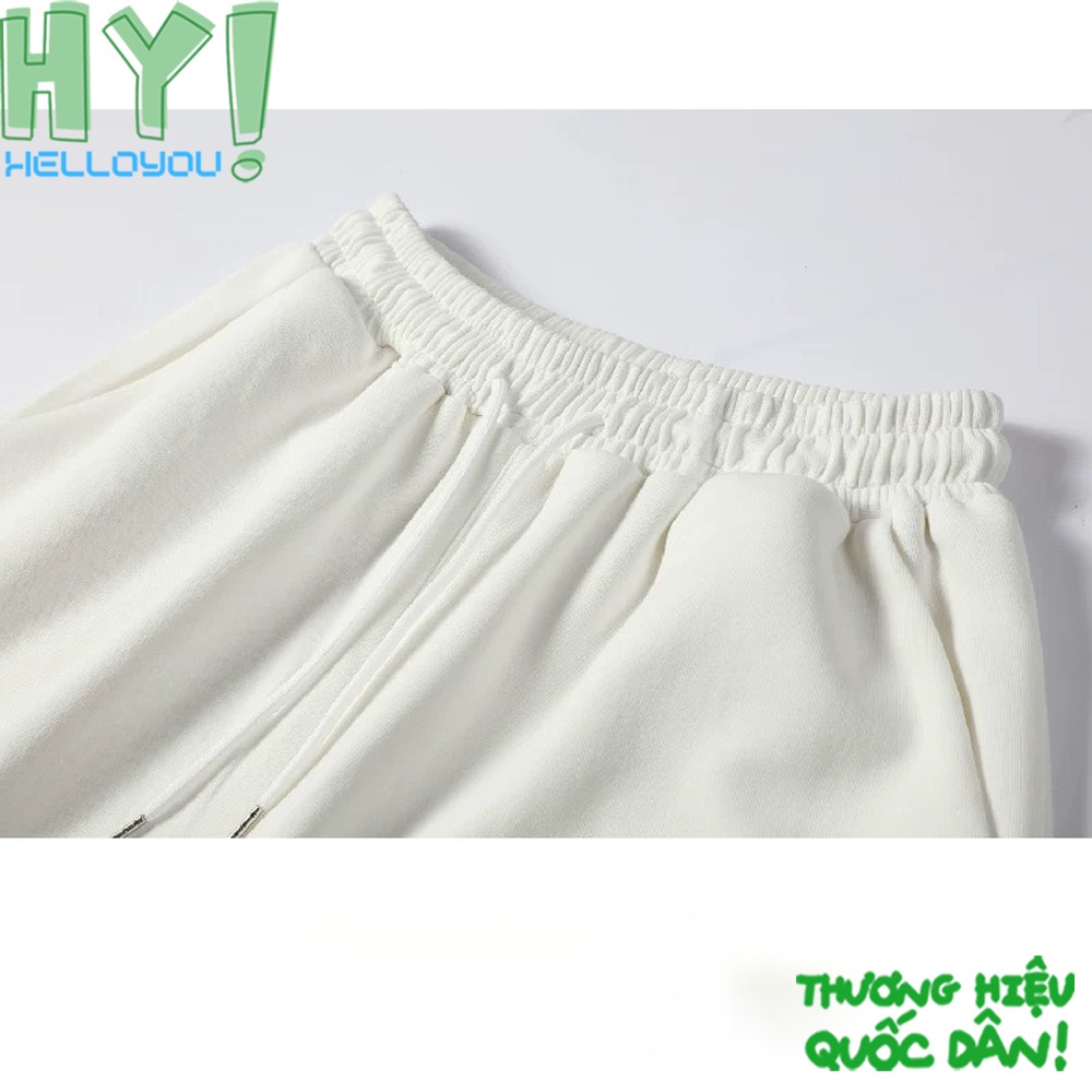 Quần Dài Ống Rộng Unisex Helloyou Vải Da Cá Trơn Phong Cách Hàn Quốc, Quần dài nỉ trơn mát mẻ