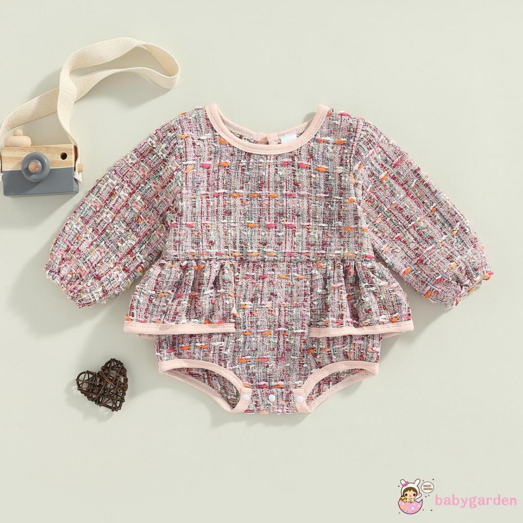 Bộ Áo Liền Quần Tam Giác Tay Dài Cổ Tròn Thời Trang Cho Bé 0-24 Tháng Tuổi