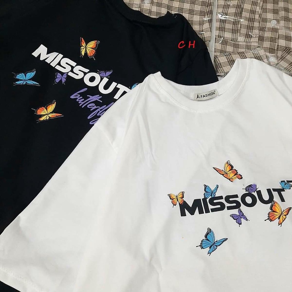 Áo Thun BƯỚM MISSOUT Tay Lỡ Form Rộng Áo Thun Nam Nữ Unisex
