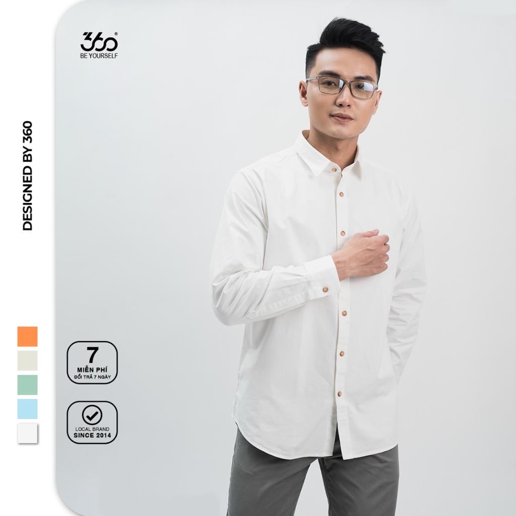 Áo sơ mi dài tay nam cúc nâu local brand 360 BOUTIQUE chất vải cao cấp form Relax - STDTK227