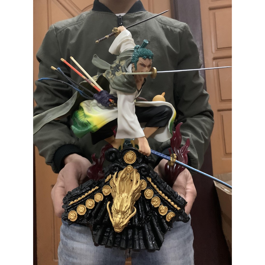 [Có sẵn - 36cm] Mô hình Roronoa Zoro Wano One piece - Mô hình Zoro Mái Nhà (2 đầu rồng thay thế)