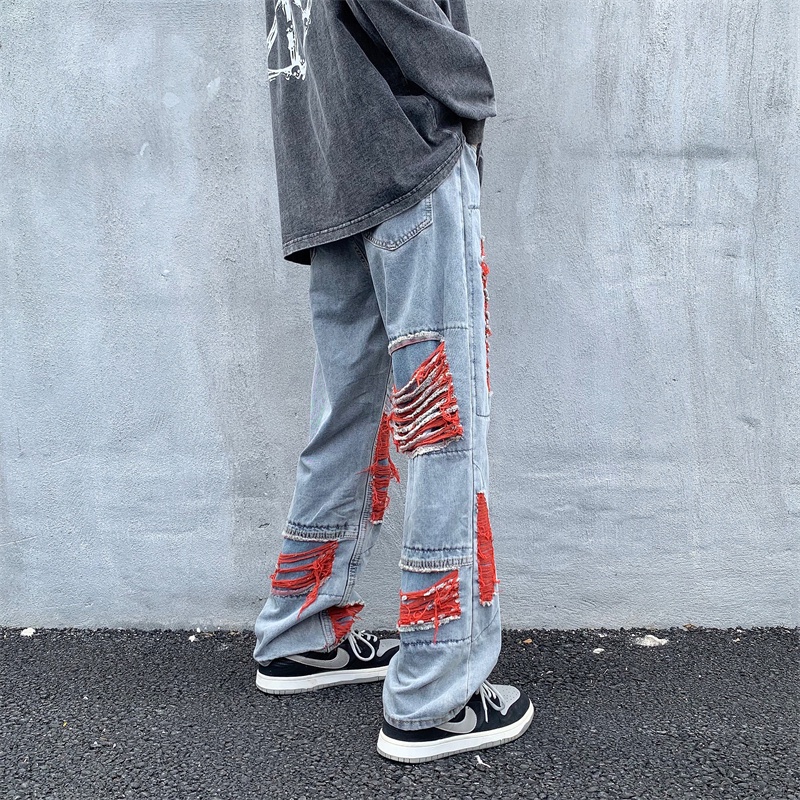 Quần Jeans Nam Dài Dáng Rộng Thời Trang Phong Cách Đường Phố