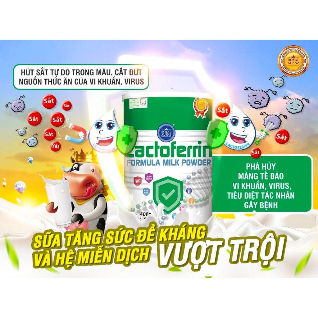 Combo Siro Nature's Way Liquid Multi+Iron Và Sữa ROYAL AUSNZ Lactoferrin 400g Tăng Đề Kháng, Bổ Sung Dinh Duỡng Cho Bé