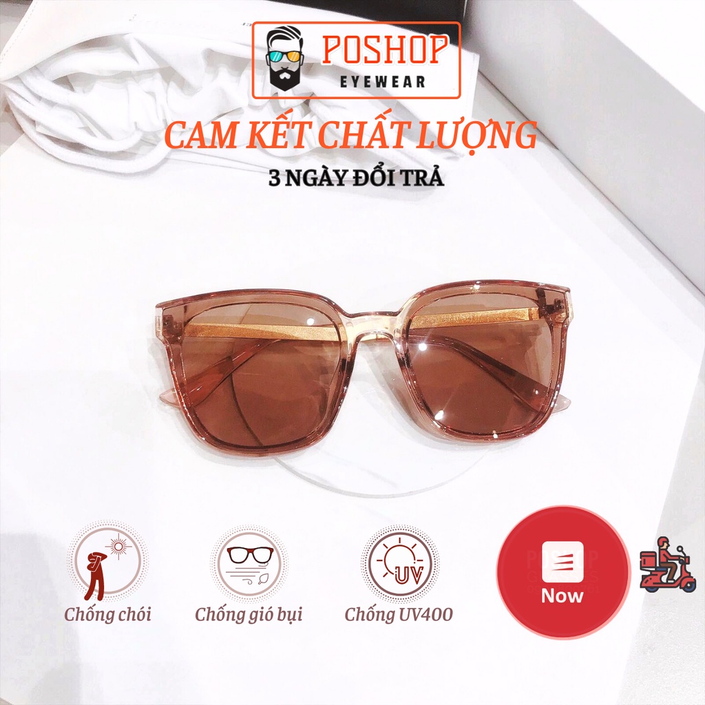 Kính mát unisex nam nữ thời trang cao cấp POSHOP kính râm mắt mèo vuông chống tia cực tím uv màu sắc tinh tế dễ đeo V35