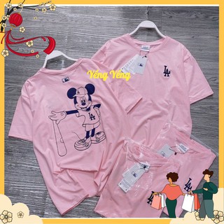ANU308 - ÁO PHÔNG HỒNG THÊU LA MICKEY BÓNG CHÀY