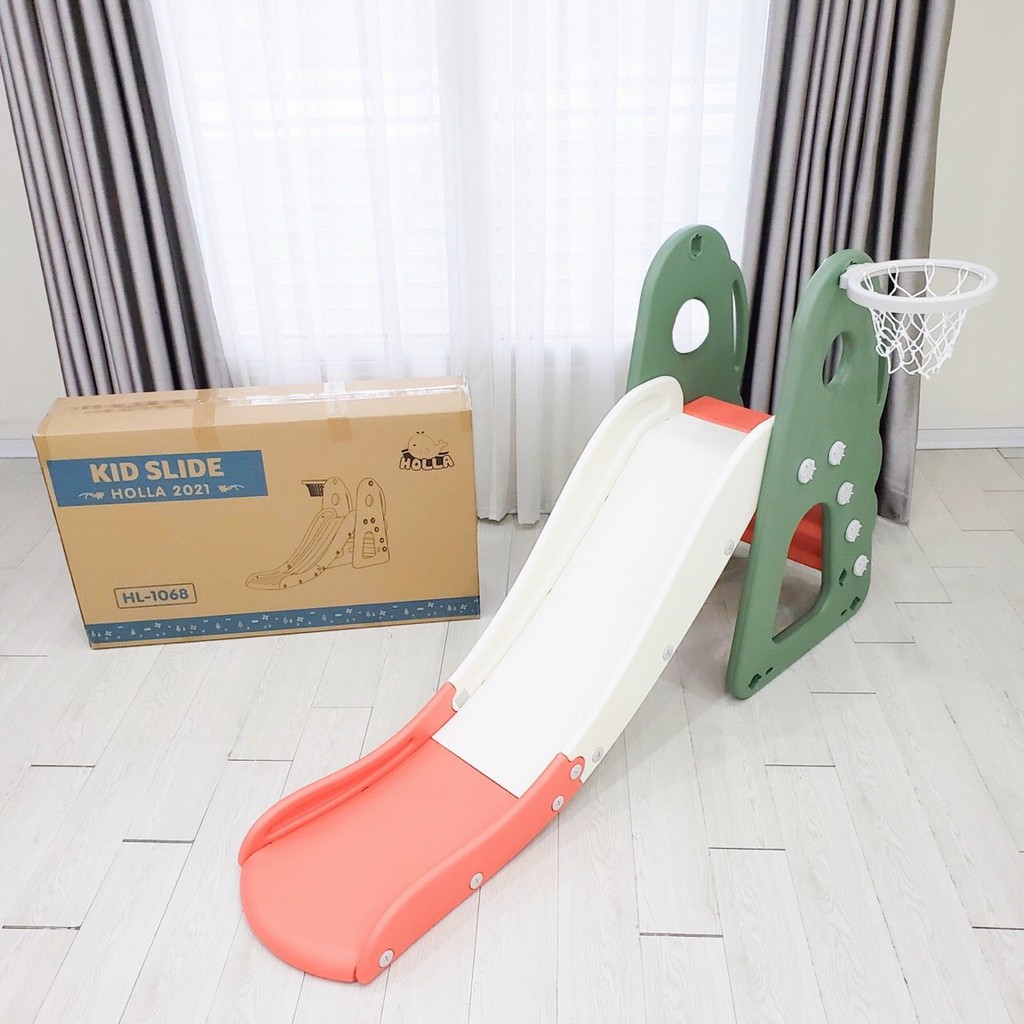 [Haobaby shop] Cầu trượt kèm giá chơi bóng rổ phiên bản 2021 HOLLA cho bé