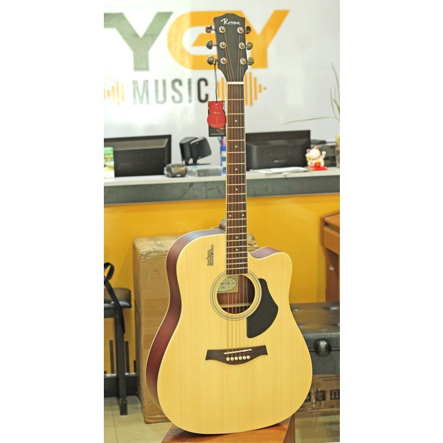 Combo đàn guitar acoustic Rosen G11NA (vàng gỗ) và khóa học guitar Hiển Râu (trị giá 699k)