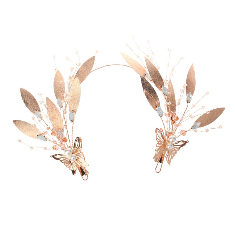 Băng đô cài tóc hình bướm đính đá nhân tạo lấp lánh