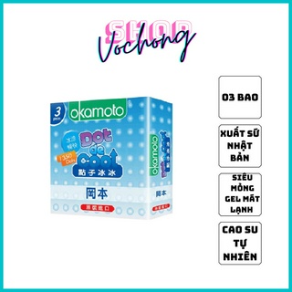 Bao cao su gai lạnh Okamoto Dot De Cool kéo dài thời gian (3 chiếc)