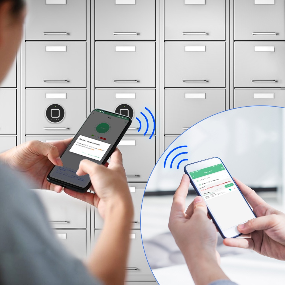 Ổ Khóa Vân Tay Thông Minh Bằng Hợp Kim Kẽm Không Chìa Khóa 30MM 15 Nút Có Thể Sạc Lại Dành Cho Phòng Gym/Văn Phòng