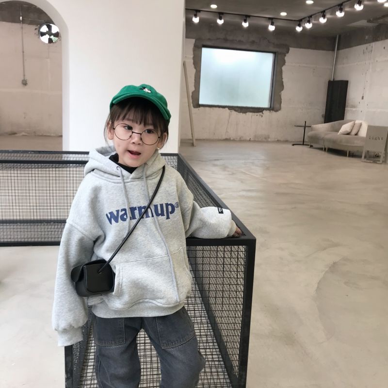 Áo Khoác Hoodie Vải Nỉ Dày Dặn In Chữ Phong Cách Hàn Quốc Thời Trang Thu Đông Cho Bé Trai Và Gái 6 Tuổi