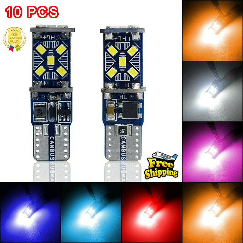 Set 10 Bóng Đèn Led T10 W5W Siêu Sáng Cho Xe Hơi